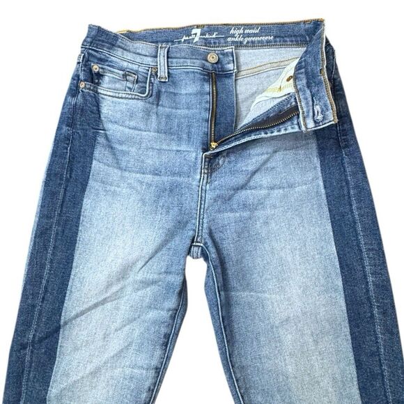 7 For All Mankind High Waist Ankle Gwenevere Skinny Jeans Side Stripe Size 28 - Picture 10 of 16